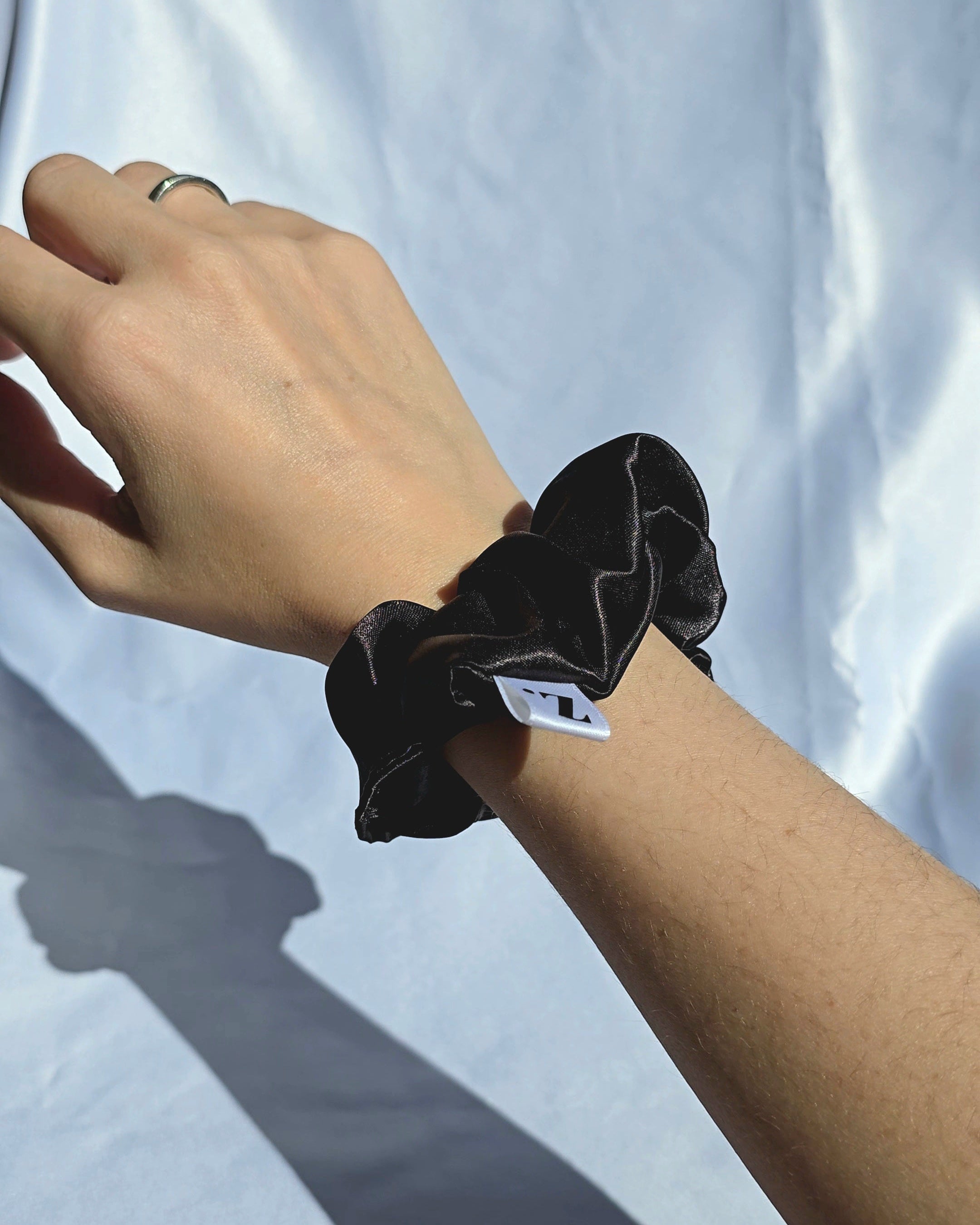 postpartum hair loss scrunchie black