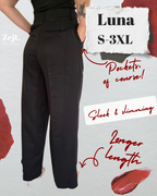 slacks work pants tailored capsule long length leg with pockets