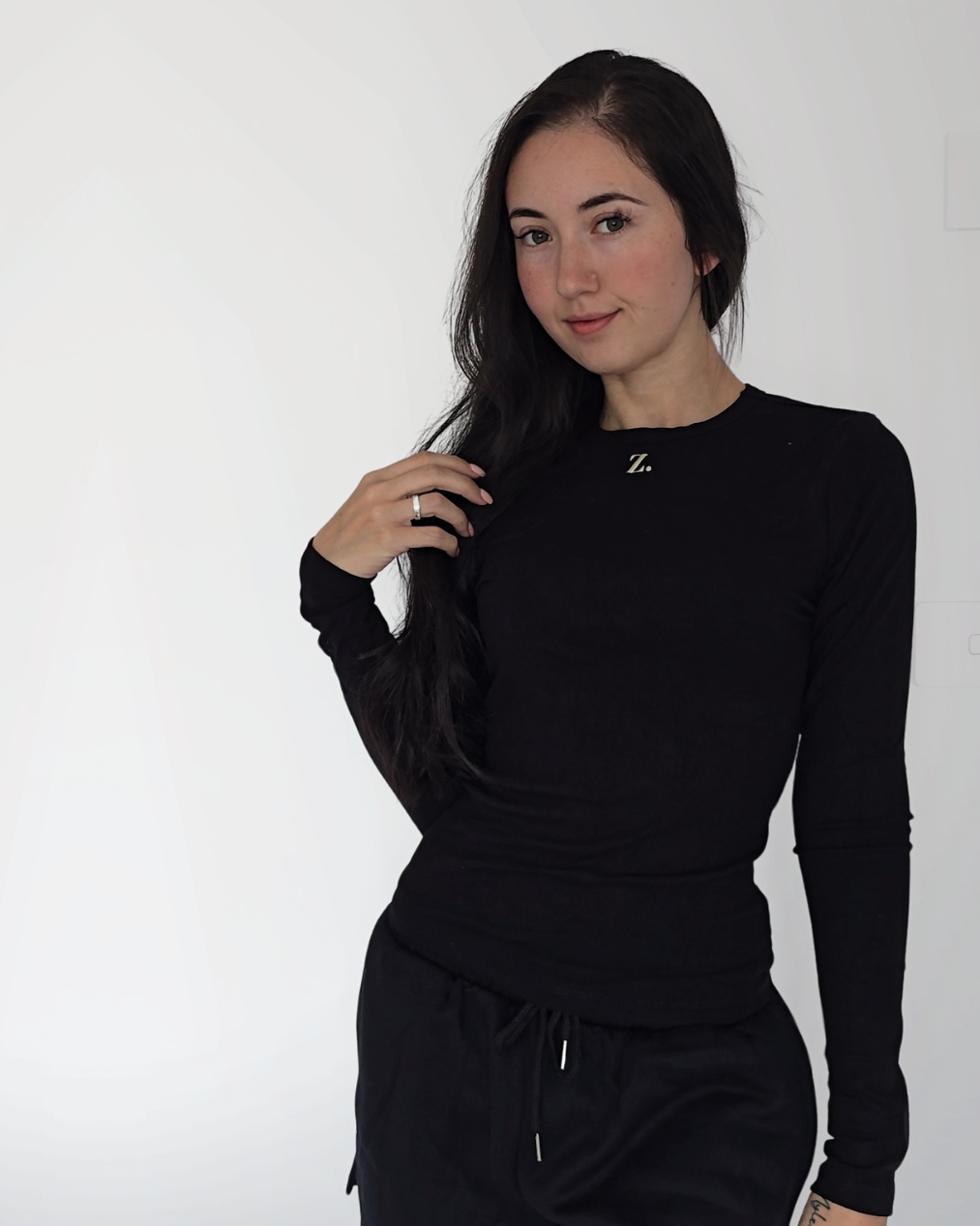 Hazel Ribbed Long Sleeve - Black