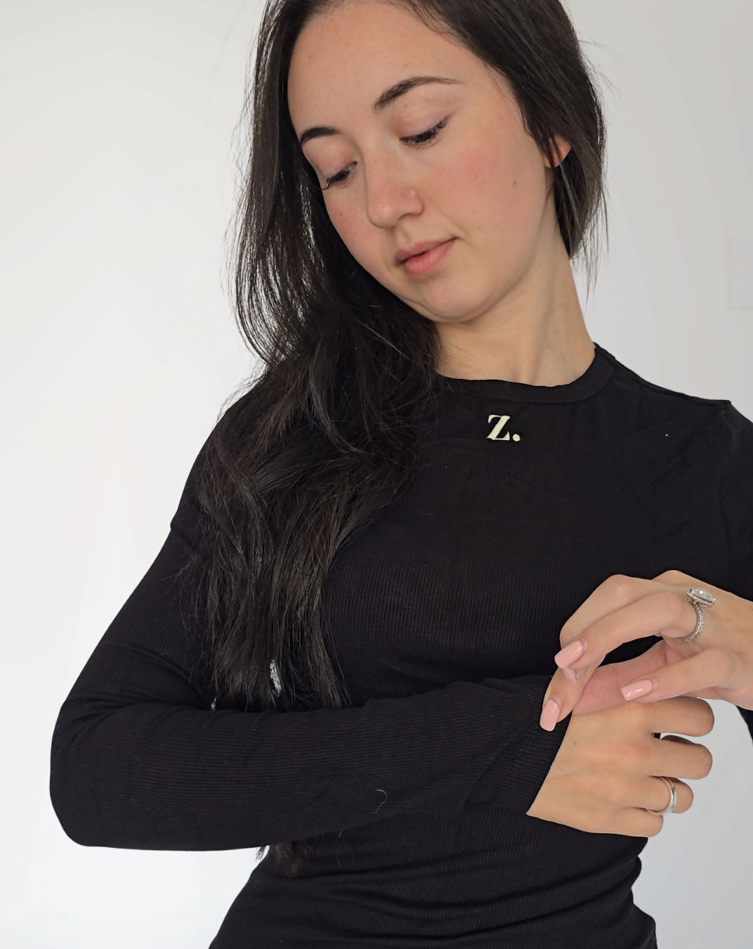 Hazel Ribbed Long Sleeve - Black