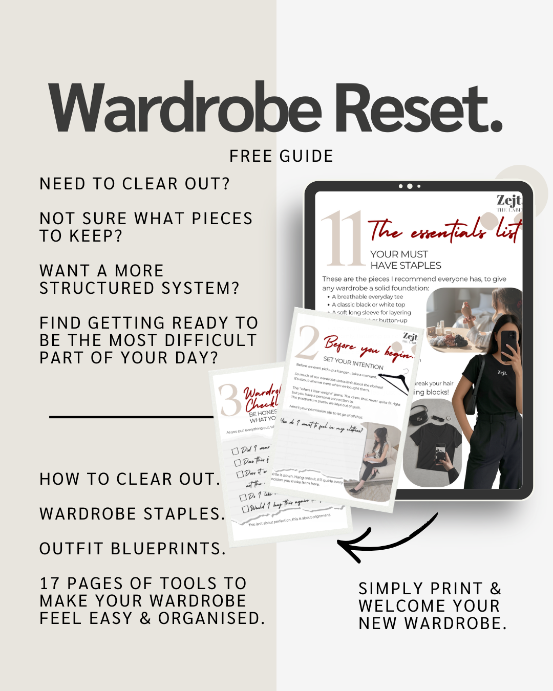 Wardrobe Reset Guide (Free Printable PDF)