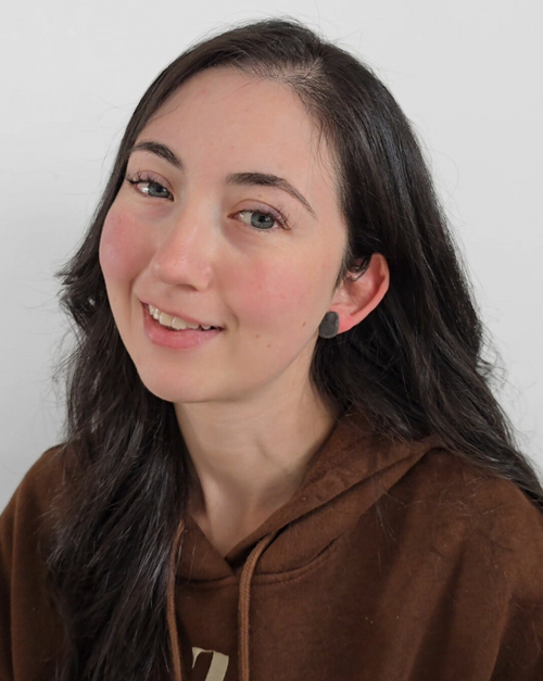 Grey Metallic Studs - Polymer Earrings