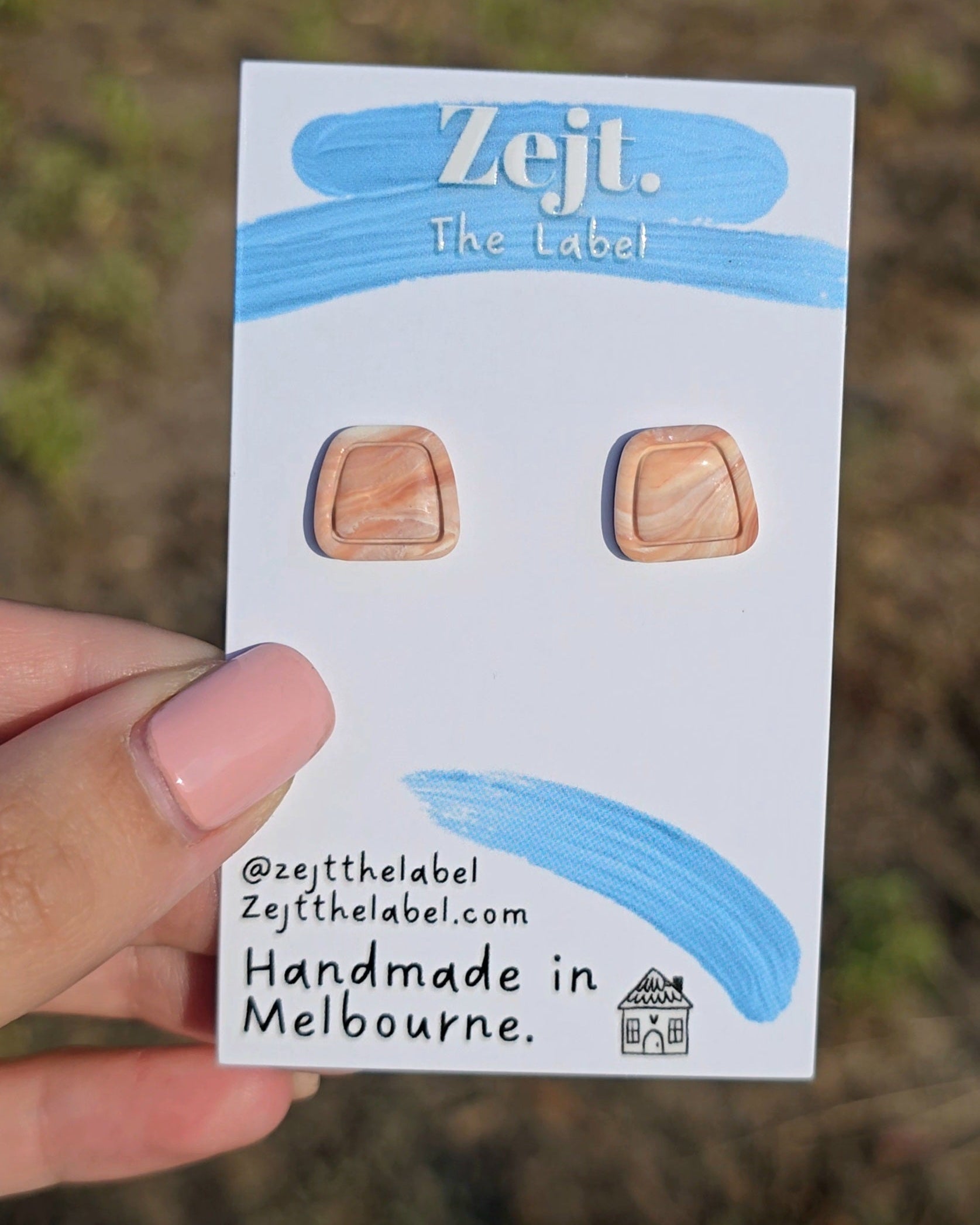 Natural Swirl Studs - Polymer Earrings