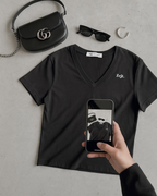 aesthetic moodboard fashion capsule wardrobe cotton tee black monochrome