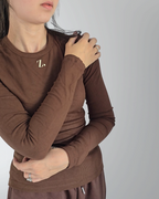 Hazel Ribbed Long Sleeve - Coffee