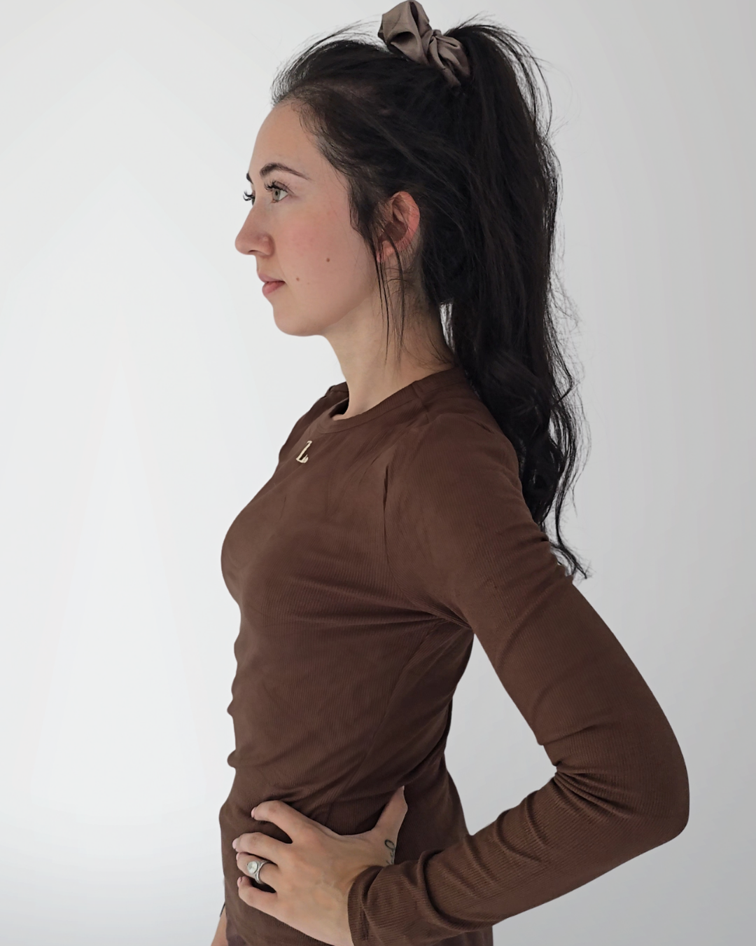Hazel Ribbed Long Sleeve - Coffee