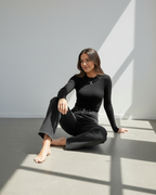 Hazel Ribbed Long Sleeve - Black