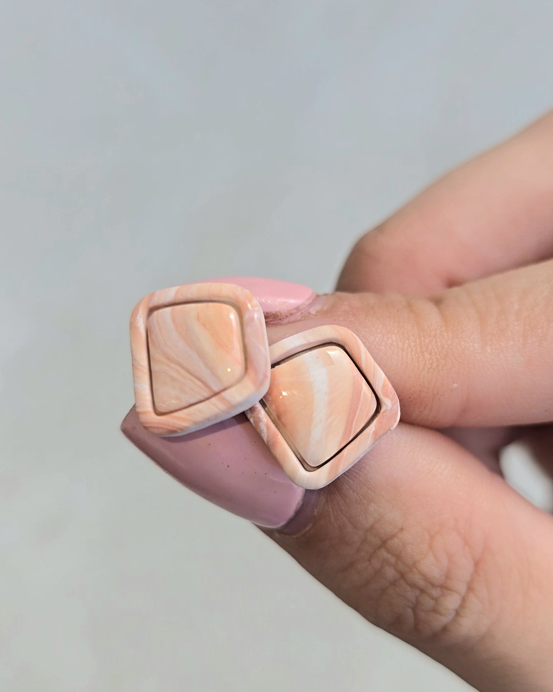 Natural Swirl Studs - Polymer Earrings